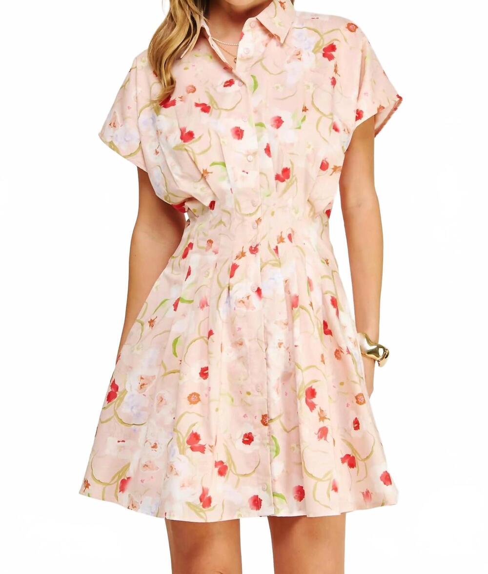 NEW STRUT & BOLT flower party mini dress in pink